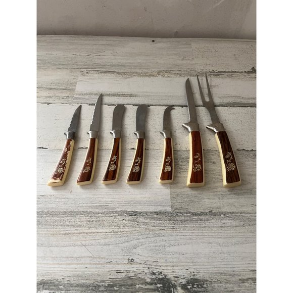 VTG REGENT SHEFFIELD STAINLESS CARVING FORK AND KNIFE SET MADE IN ENGLAND - Picture 1 of 3